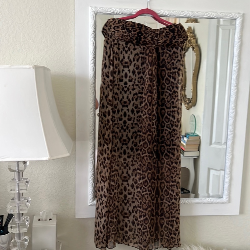 Strapless leopard summer sundress